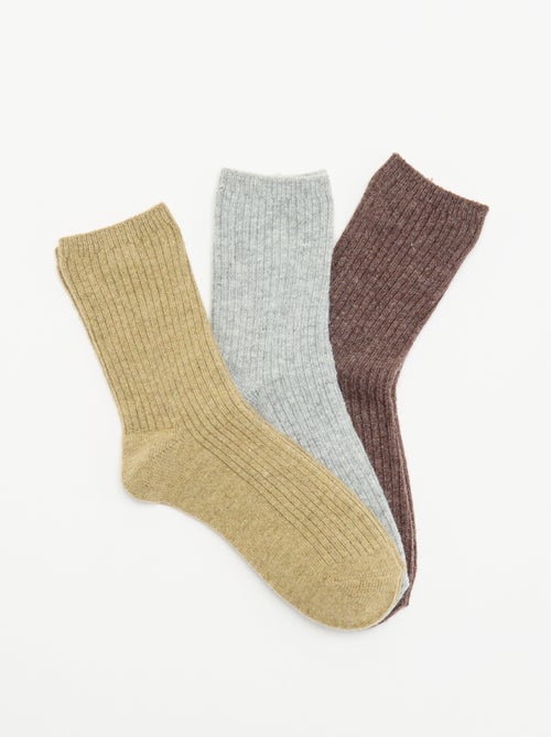 Lot de 3 paires de mi-chaussettes unies - Kiabi