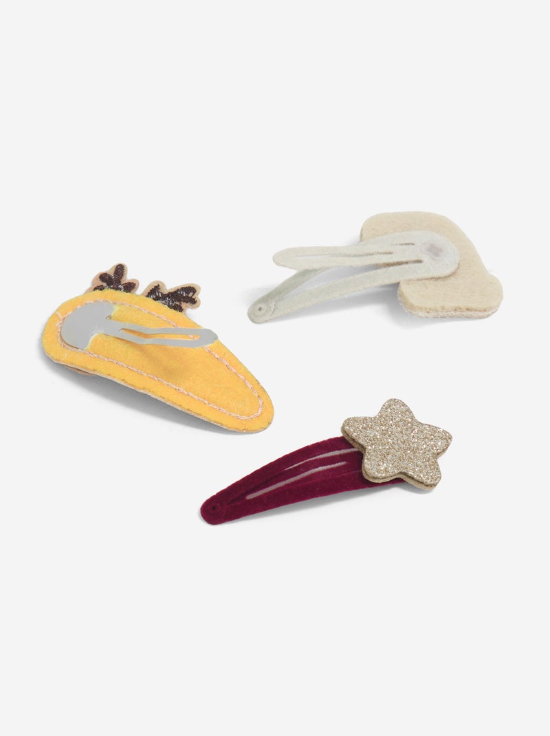 Lot de 3 pinces clic clac 'Noël' Blanc - Kiabi