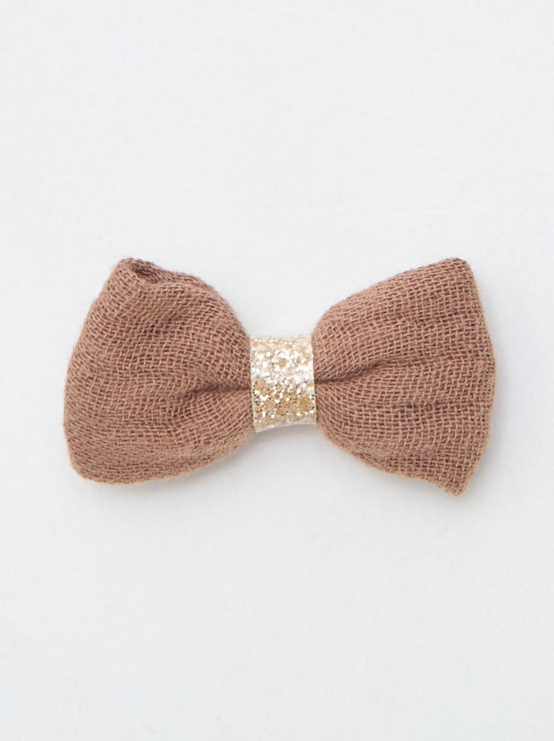 Lot de 3 pinces croco à noeud Marron - Kiabi