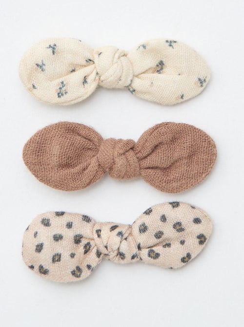 Lot de 3 pinces croco à noeud - Kiabi