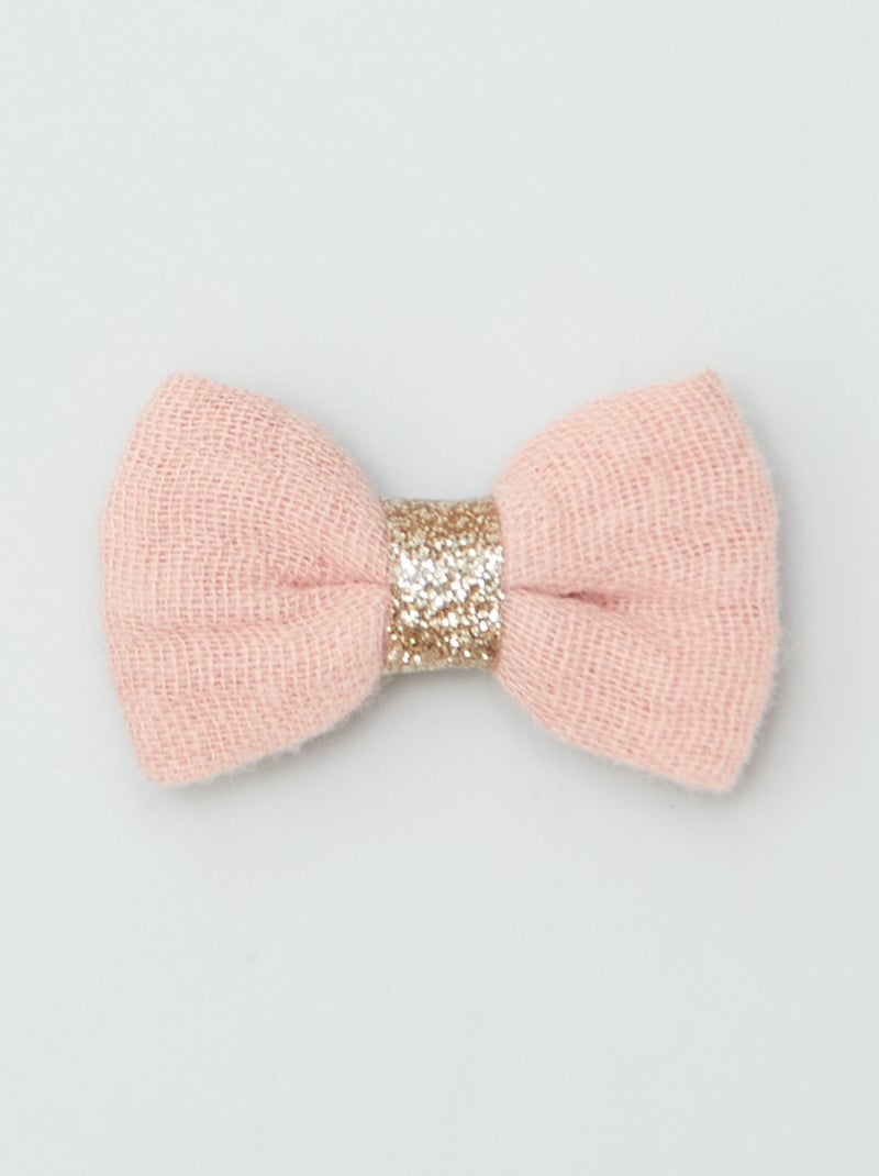 Lot de 3 pinces croco à noeud ROSE - Kiabi