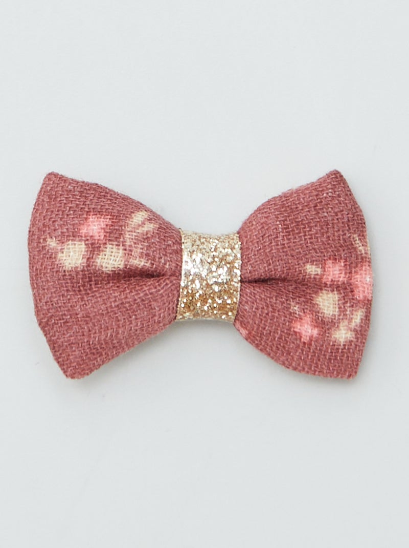 Lot de 3 pinces croco à noeud ROSE - Kiabi