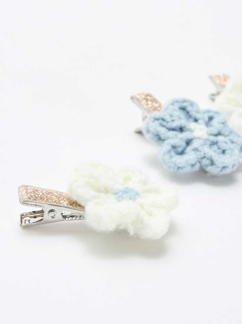 Lot de 3 pinces croco en macramé Bleu - Kiabi