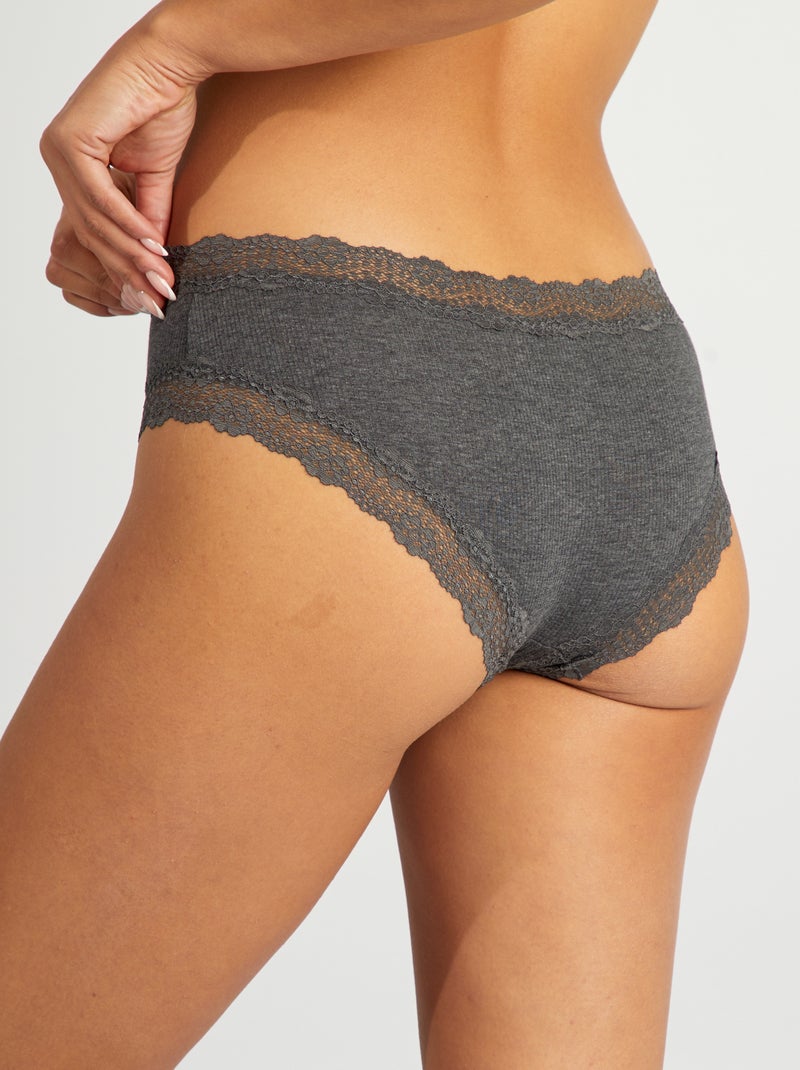 Lot de 3 shorties fines côtes GRIS - Kiabi