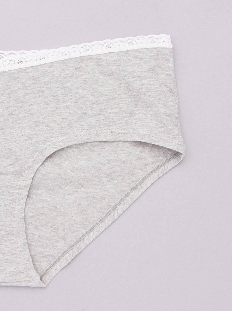 Lot de 3 shorties maternité blanc/gris/marine - Kiabi