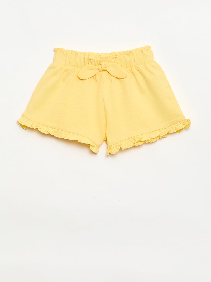 Lot de 3 shorts unis volantés Violet - Kiabi