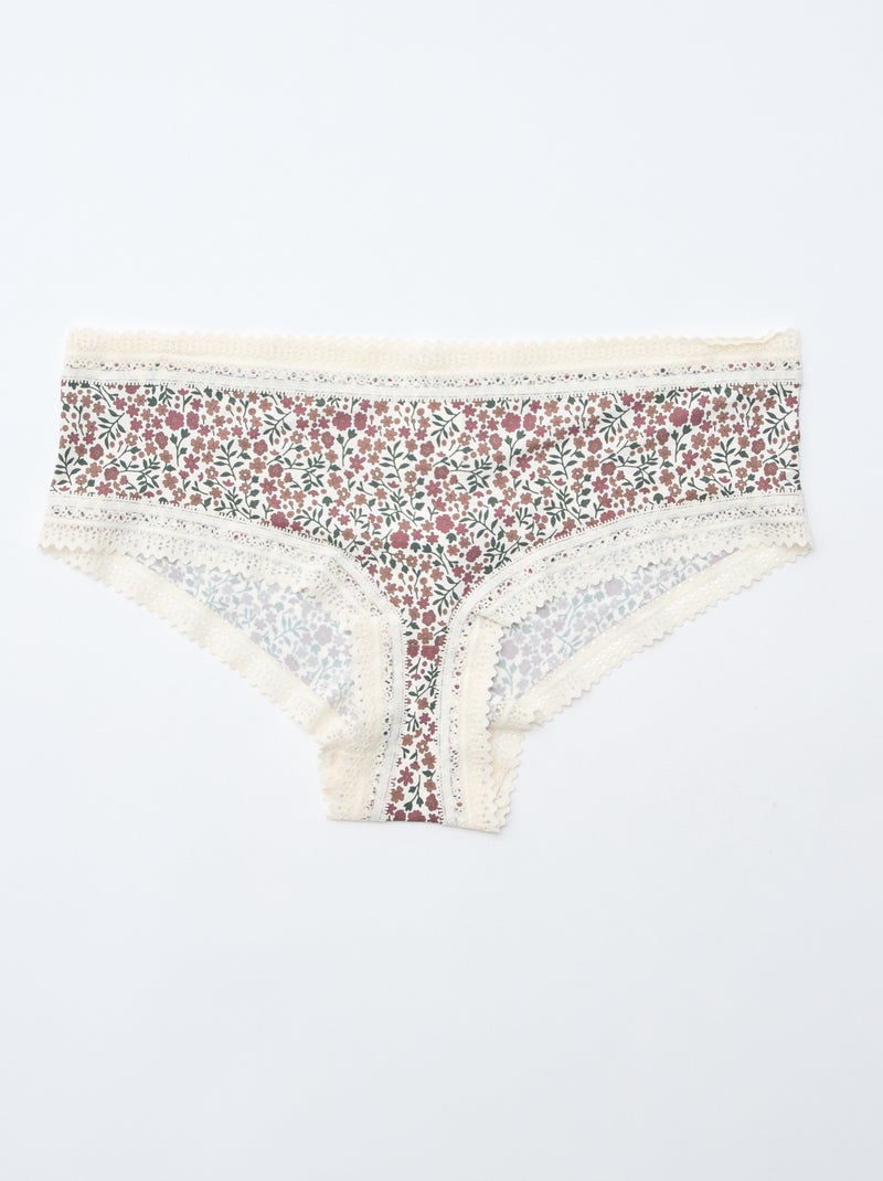 Lot de 3 shortys en microfibre imprimé Vert/blanc/rose - Kiabi