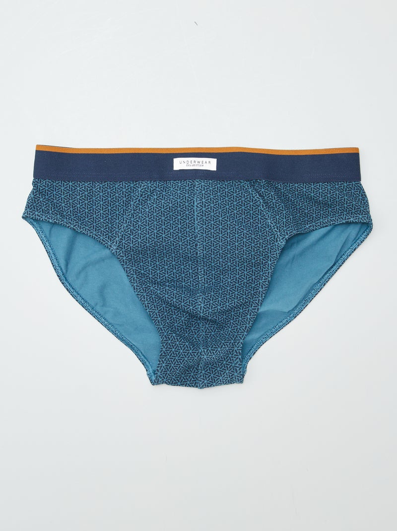 Lot de 3 slips imprimés Vert - Kiabi