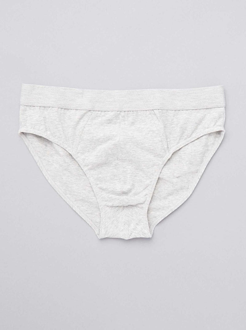 Lot de 3 slips unis bleu gris rouge - Kiabi