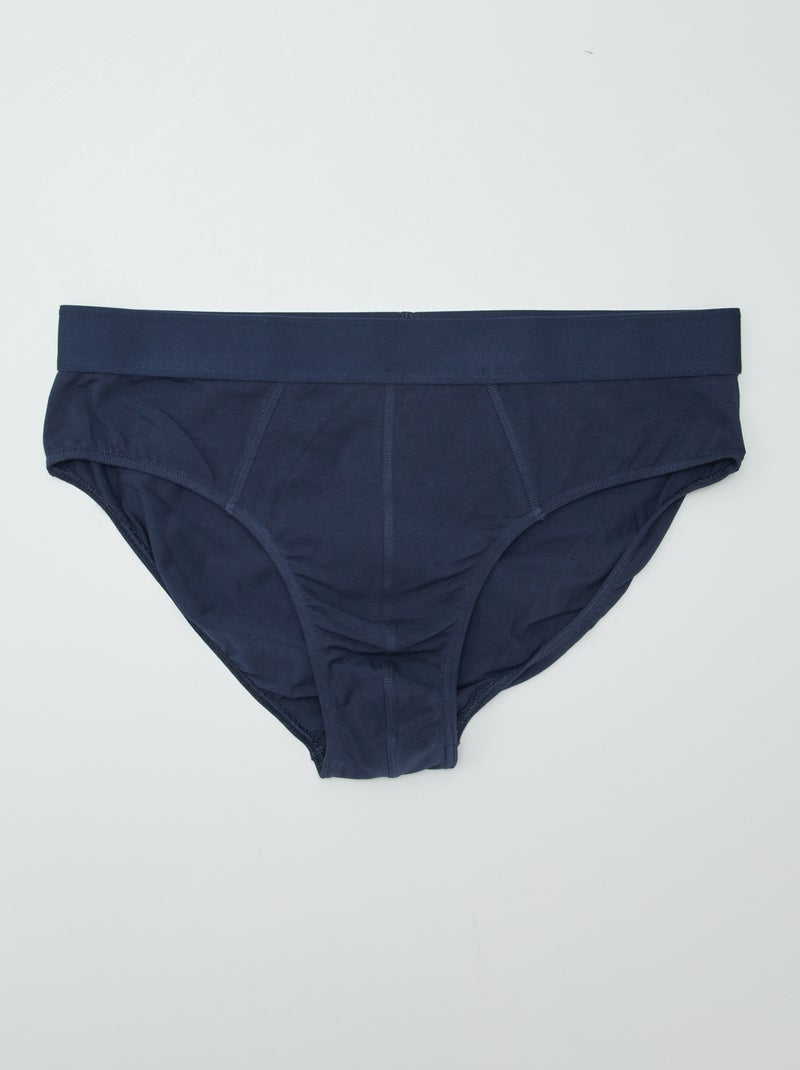 Lot de 3 slips unis Kaki/bleu/moutarde - Kiabi