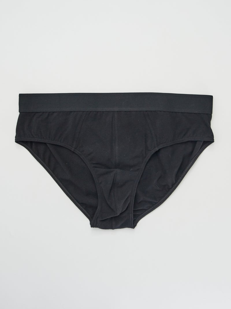 Lot de 3 slips unis Noir - Kiabi