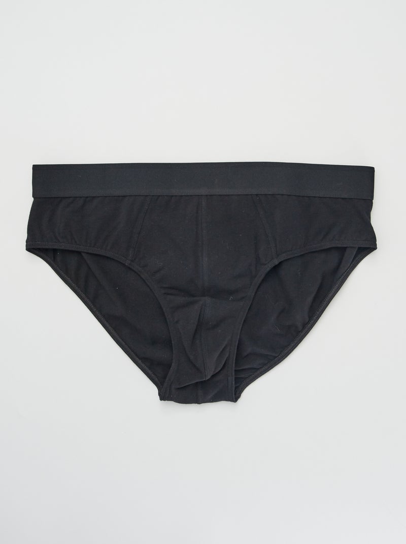 Lot de 3 slips unis Noir - Kiabi