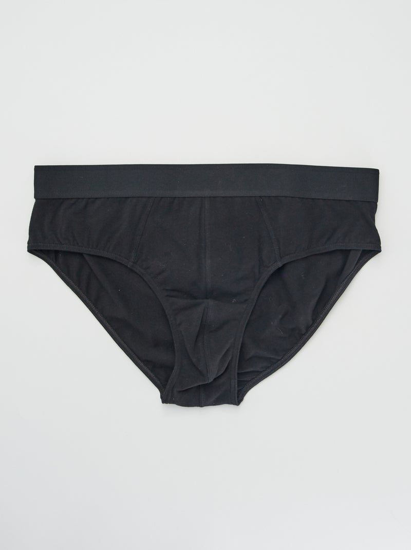 Lot de 3 slips unis Noir - Kiabi