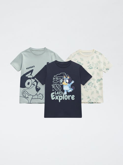 Lot de 3 t-shirt 'Bluey' manches courtes en coton - Kiabi