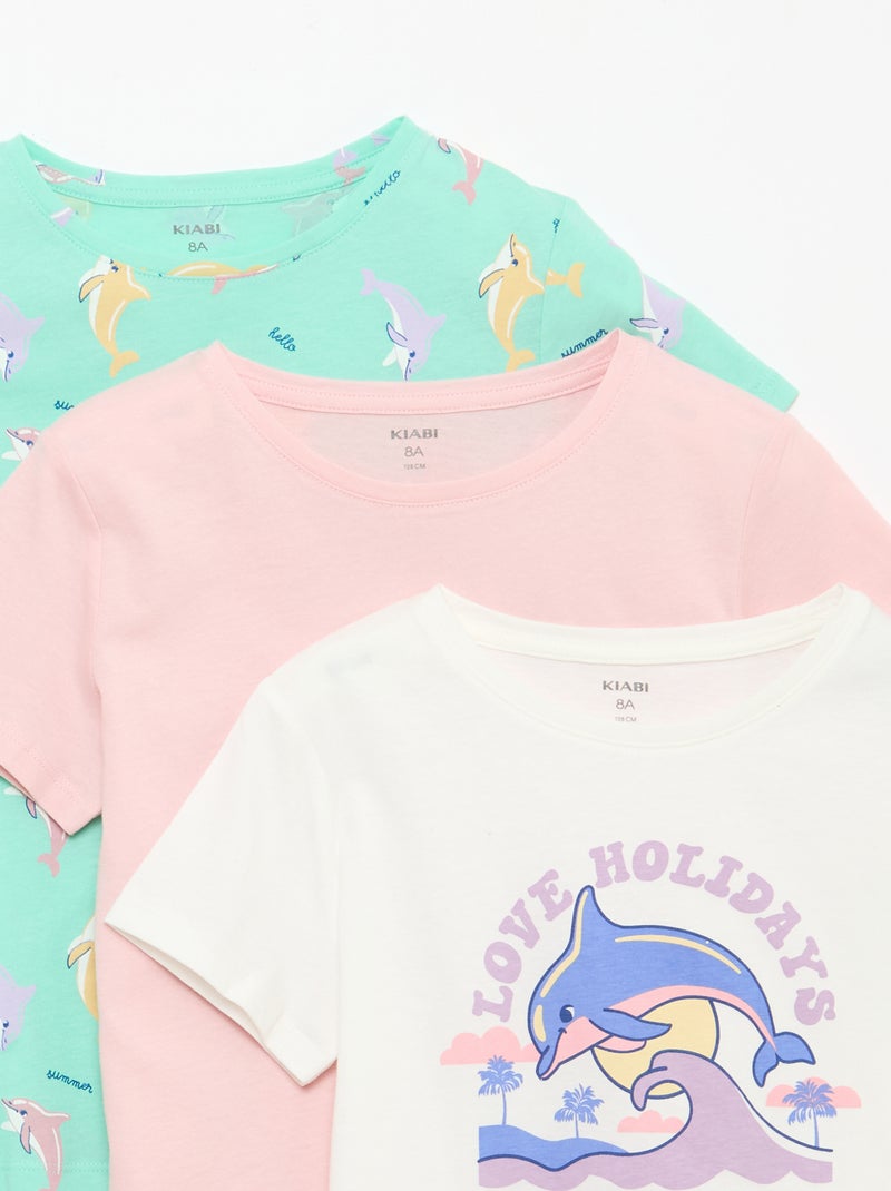 Lot de 3 t-shirts à manches courtes Blanc - Kiabi