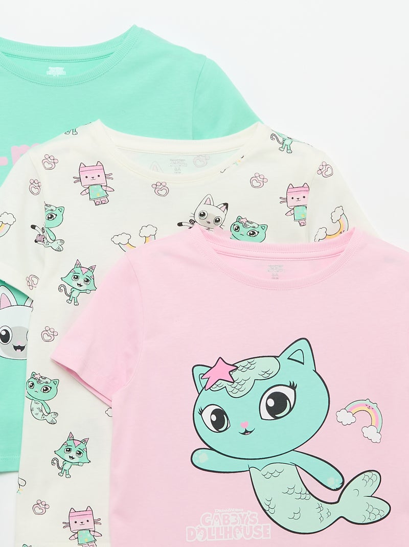 Lot de 3 T-shirts à manches courtes 'Gabby et la maison magique' Rose - Kiabi