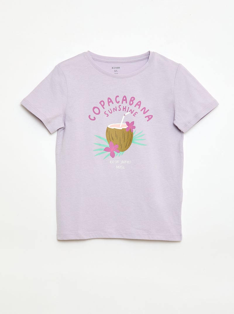 Lot de 3 t-shirts à manches courtes Violet - Kiabi