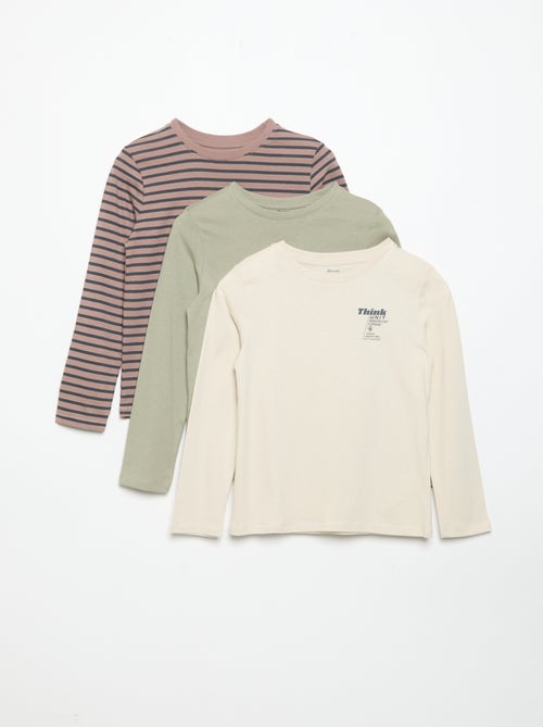 Lot de 3 T-shirts à manches longues - Kiabi Lot de 3 T-shirts à manches longues - Kiabi