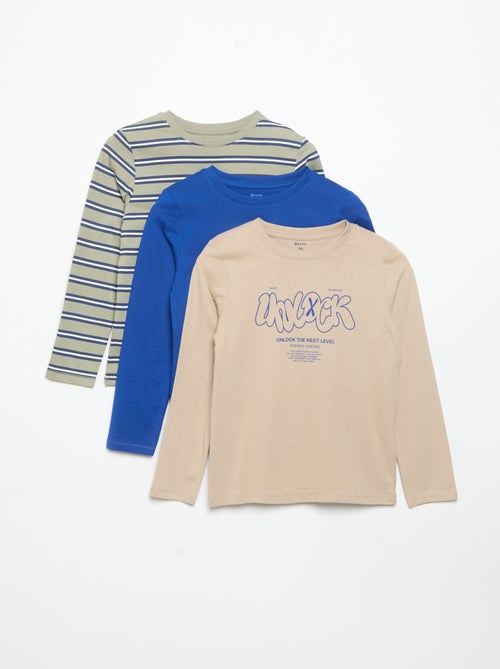 Lot de 3 T-shirts à manches longues - Kiabi