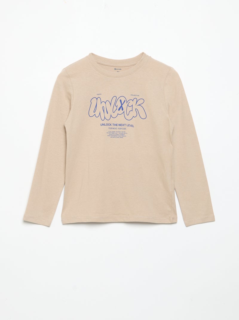Lot de 3 T-shirts à manches longues Beige - Kiabi