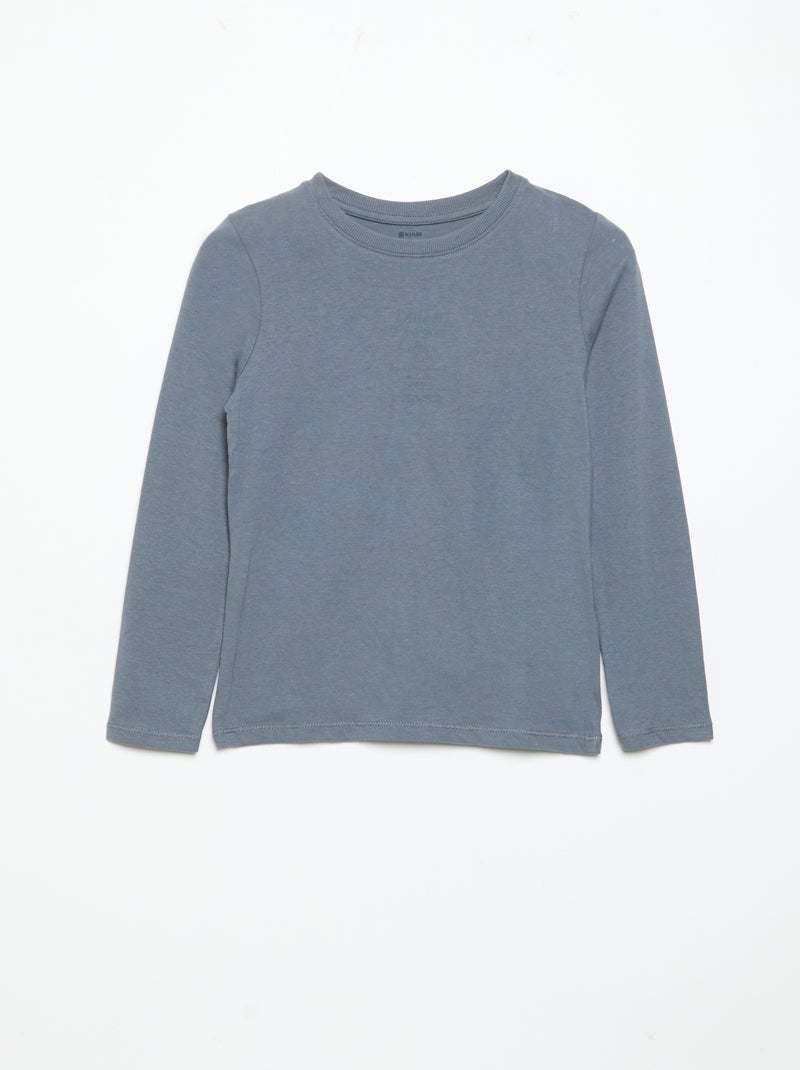 Lot de 3 T-shirts à manches longues Bleu - Kiabi