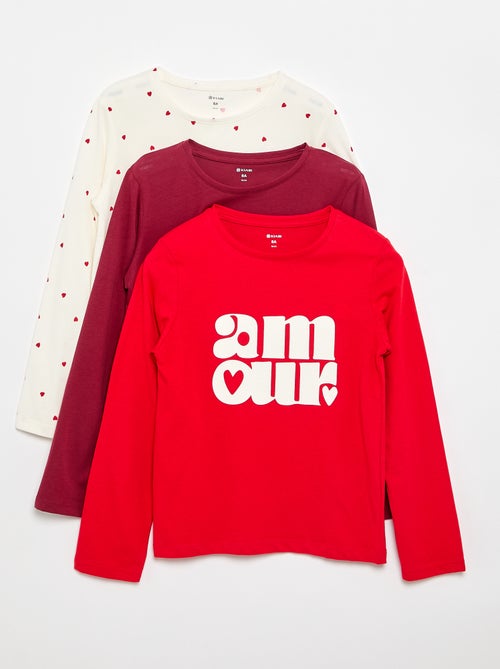 Lot de 3 T-shirts à manches longues - Kiabi Lot de 3 T-shirts à manches longues - Kiabi