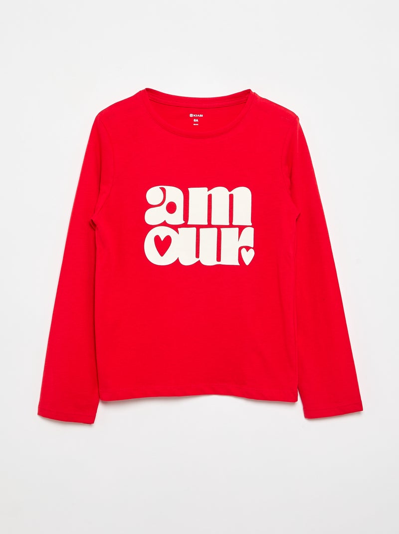 Lot de 3 T-shirts à manches longues Rouge - Kiabi