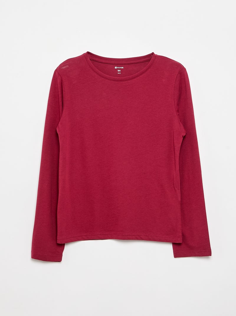 Lot de 3 T-shirts à manches longues Rouge - Kiabi