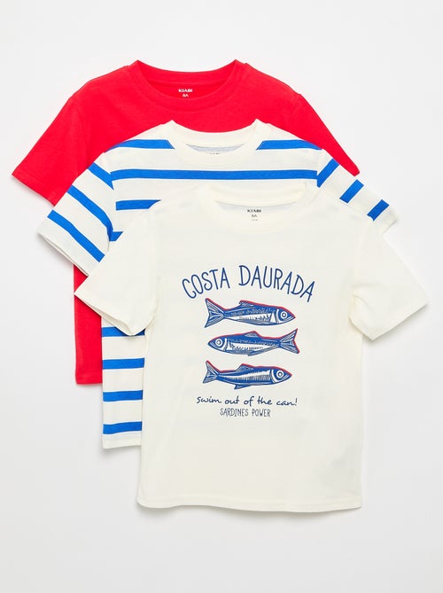 Lot de 3 t-shirts en coton - Kiabi