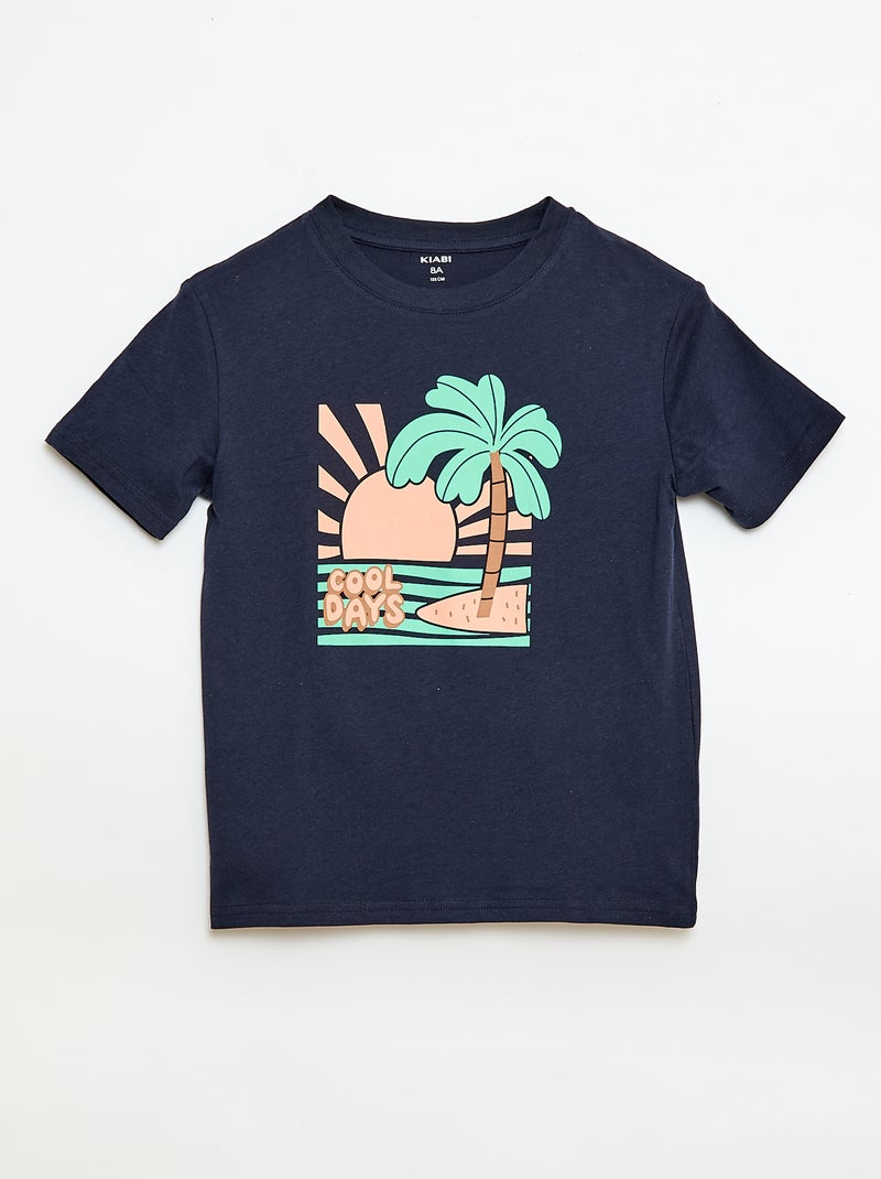 Lot de 3 t-shirts en coton Bleu - Kiabi