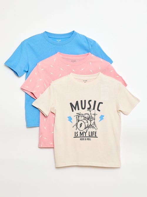 Lot de 3 t-shirts en coton - Kiabi