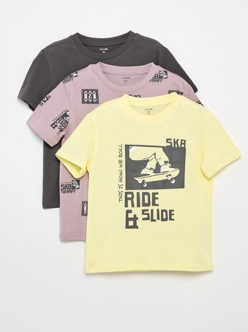 Lot de 3 t-shirts en coton - Kiabi
