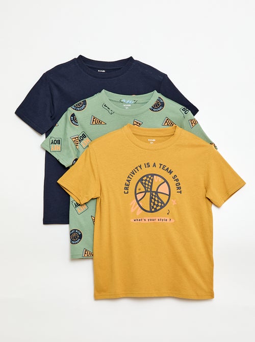 Lot de 3 t-shirts en coton - Kiabi