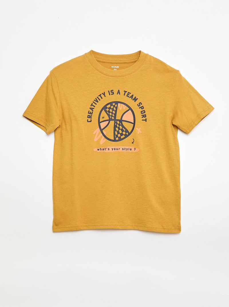 Lot de 3 t-shirts en coton Jaune - Kiabi