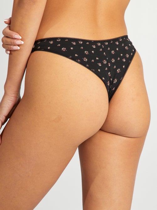 Lot de 3 tangas en coton - Kiabi