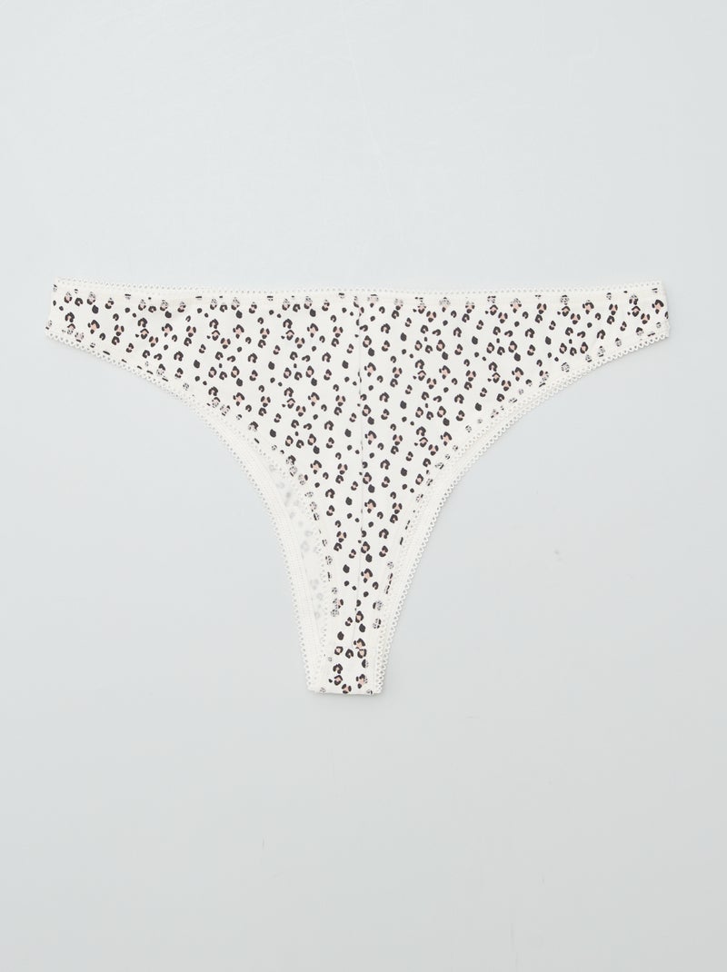 Lot de 3 tangas en coton kaki/gris/noir - Kiabi