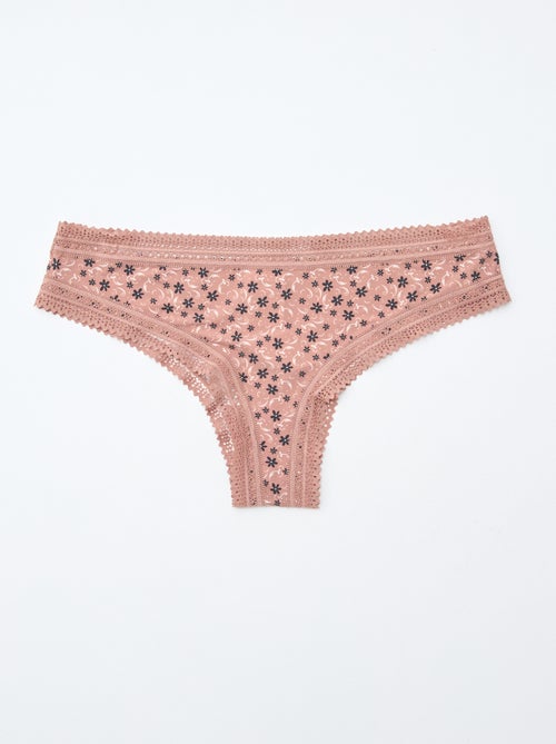 Lot de 3 tangas en microfibre imprimé - Kiabi