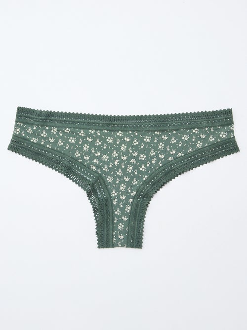 Lot de 3 tangas en microfibre imprimé - Kiabi