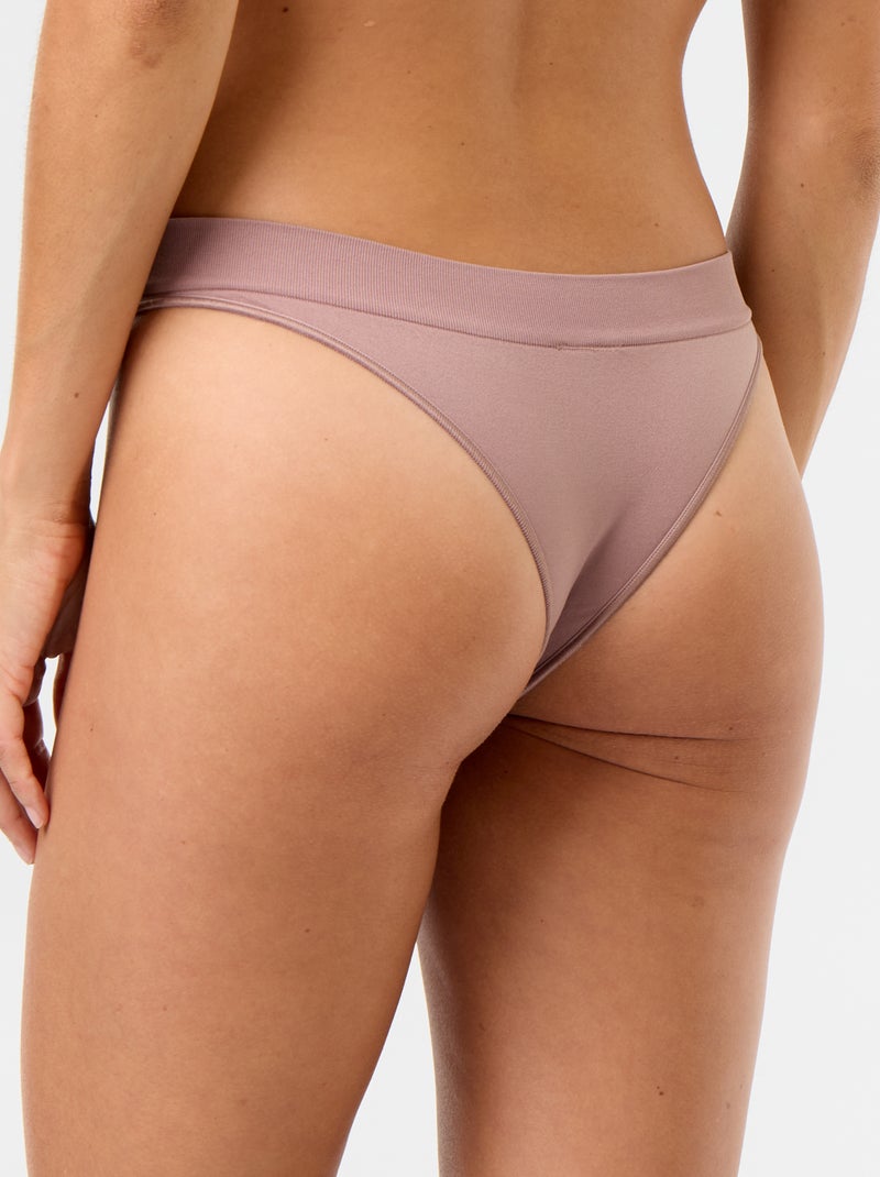 Lot de 3 tangas sans couture Violet - Kiabi