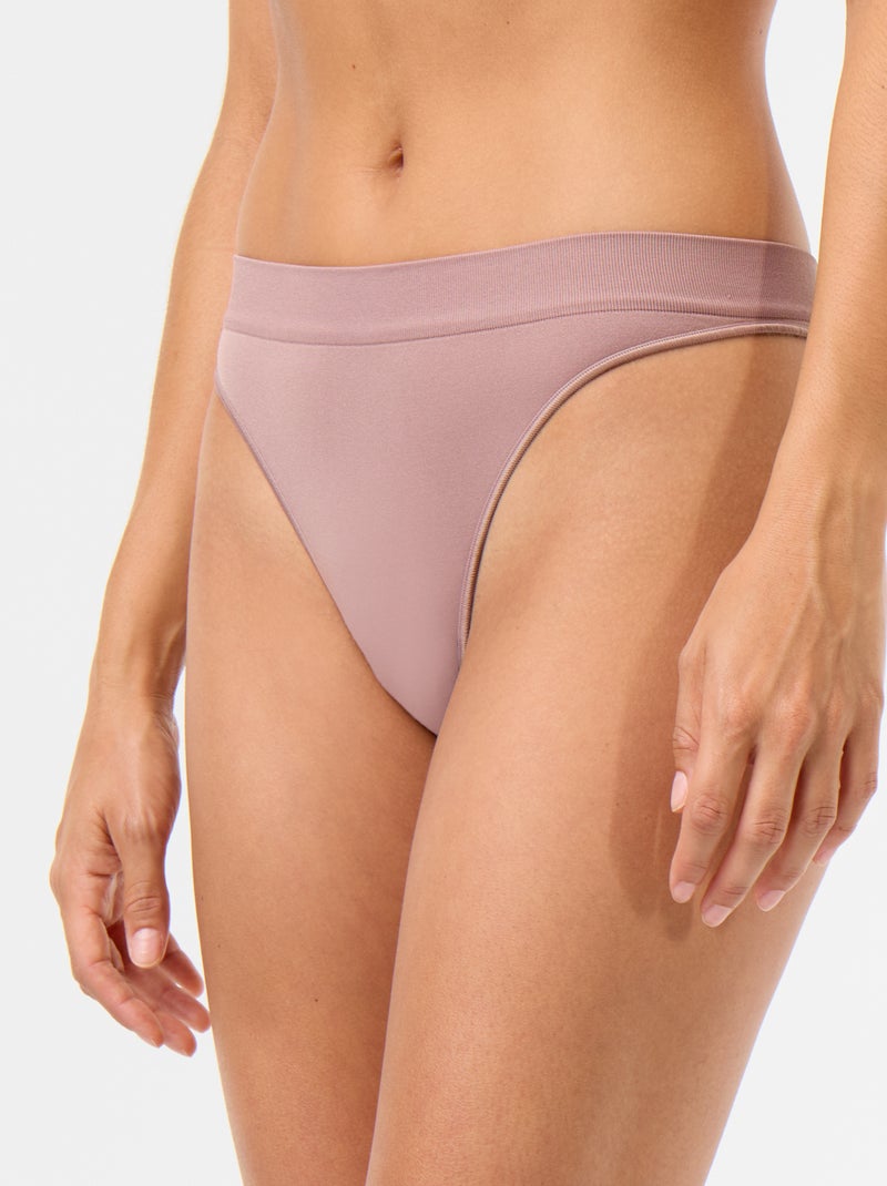 Lot de 3 tangas sans couture Violet - Kiabi