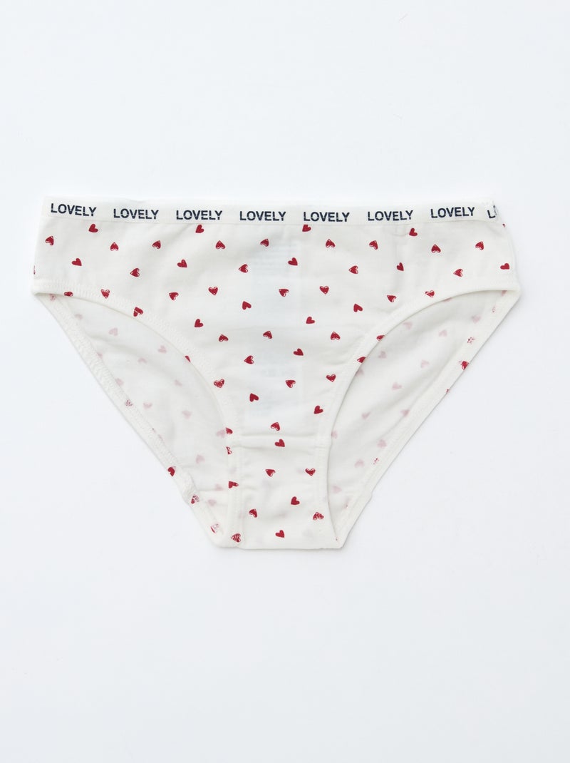 Lot de 4 culottes imprimées Blanc - Kiabi