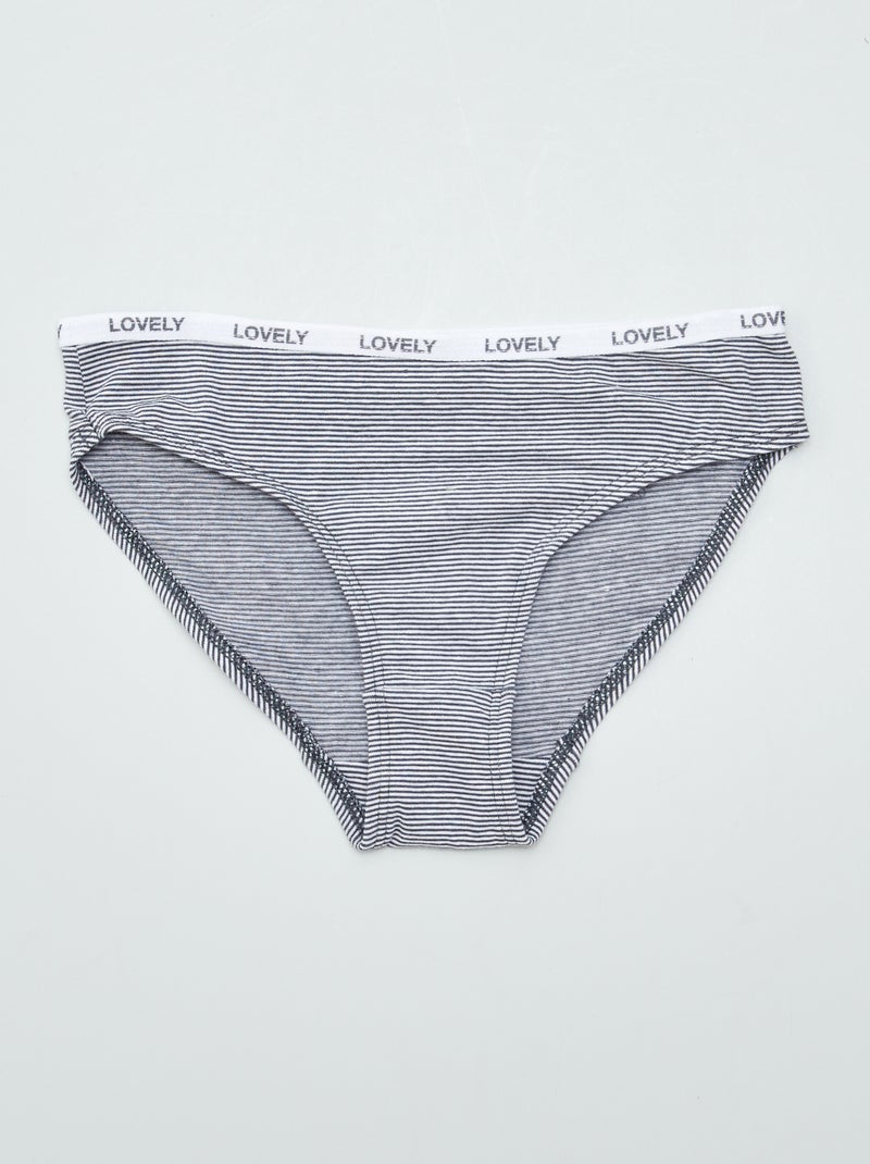 Lot de 4 culottes imprimées Gris - Kiabi