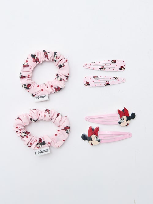 Lot de 4 pinces + 2 élastiques 'Minnie' - Kiabi