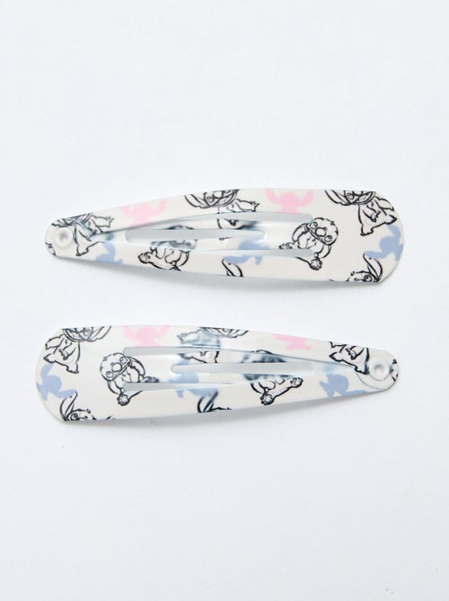 Lot de 4 pinces + 2 élastiques 'Stitch' - Kiabi