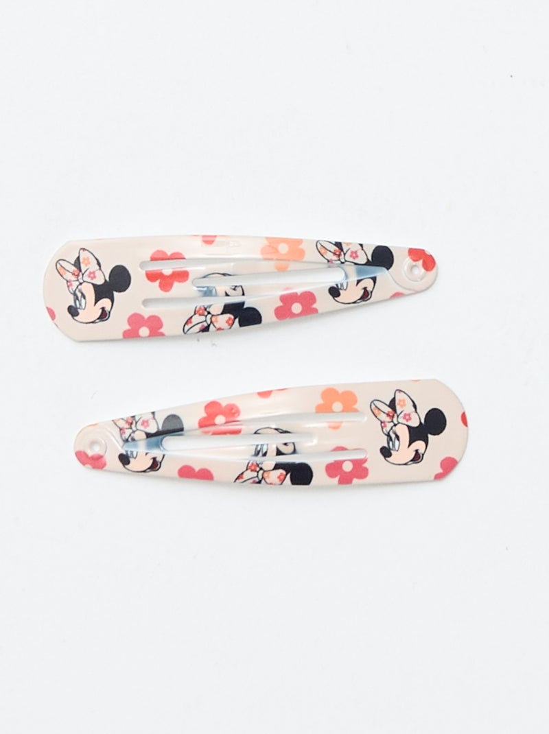 Lot de 4 pinces + 2 élastiques 'Stitch' Rose - Kiabi