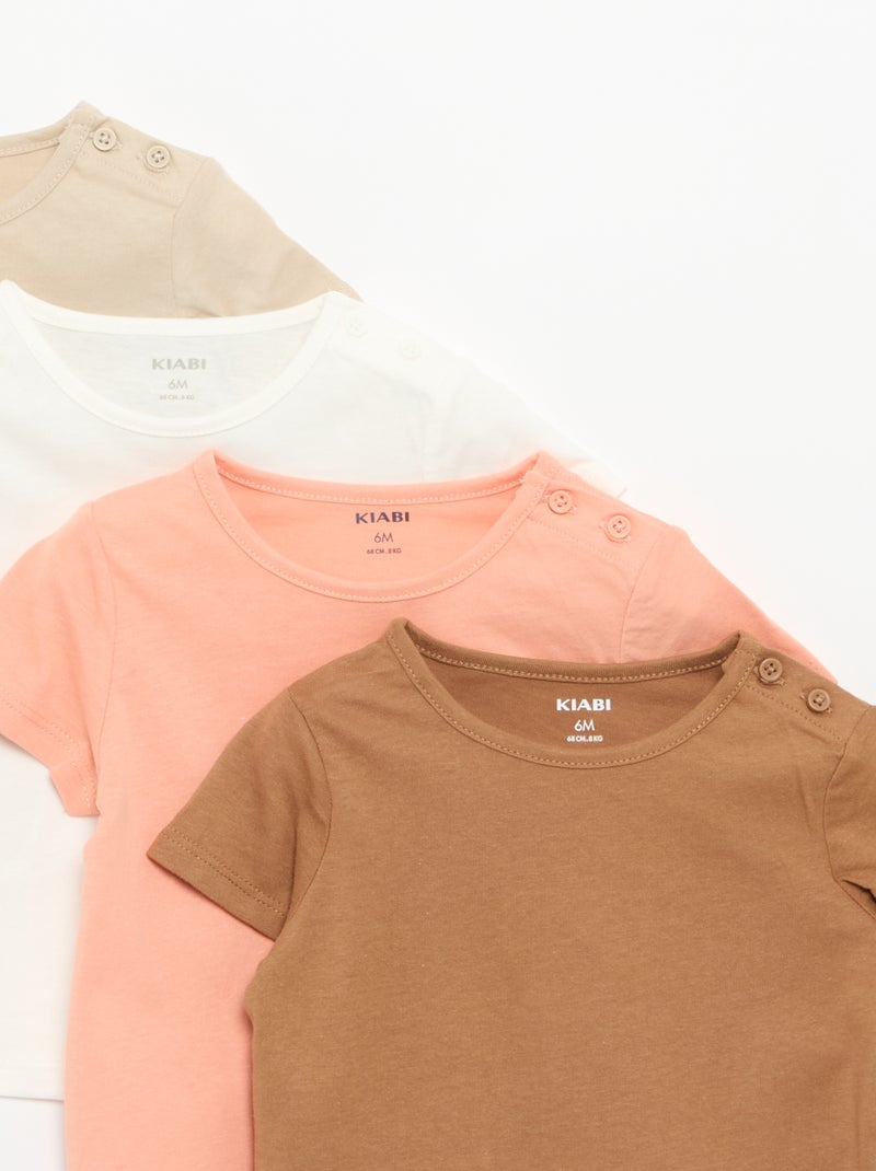 Lot de 4 T-shirts unis Orange - Kiabi