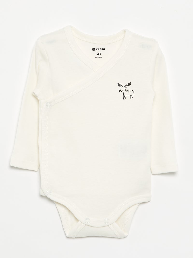 Lot de 5 bodies imprimés en coton Bleu - Kiabi