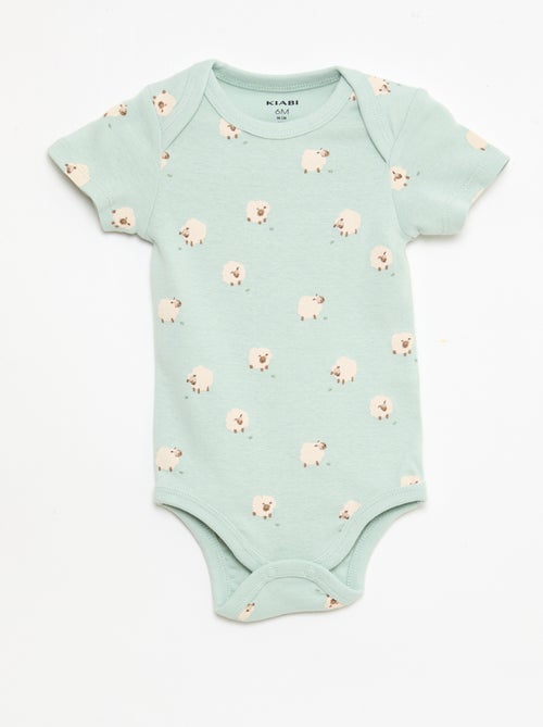 Lot de 5 bodies manches courtes en coton - Kiabi