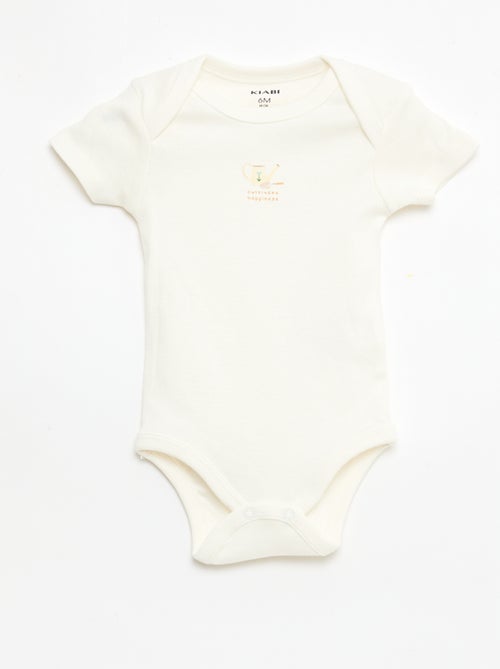 Lot de 5 bodies manches courtes en coton - Kiabi