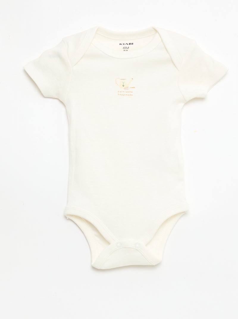 Lot de 5 bodies manches courtes en coton Bleu - Kiabi